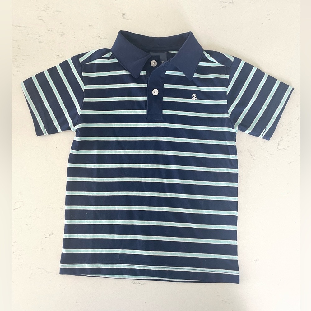 Izod Navy Marine Striped Collared Shirt Polo Boys Size 3T NWT